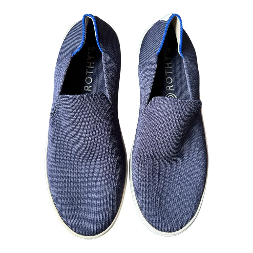 Rothy's Navy Blue Slip-On Knit Sneakers EUC size 8